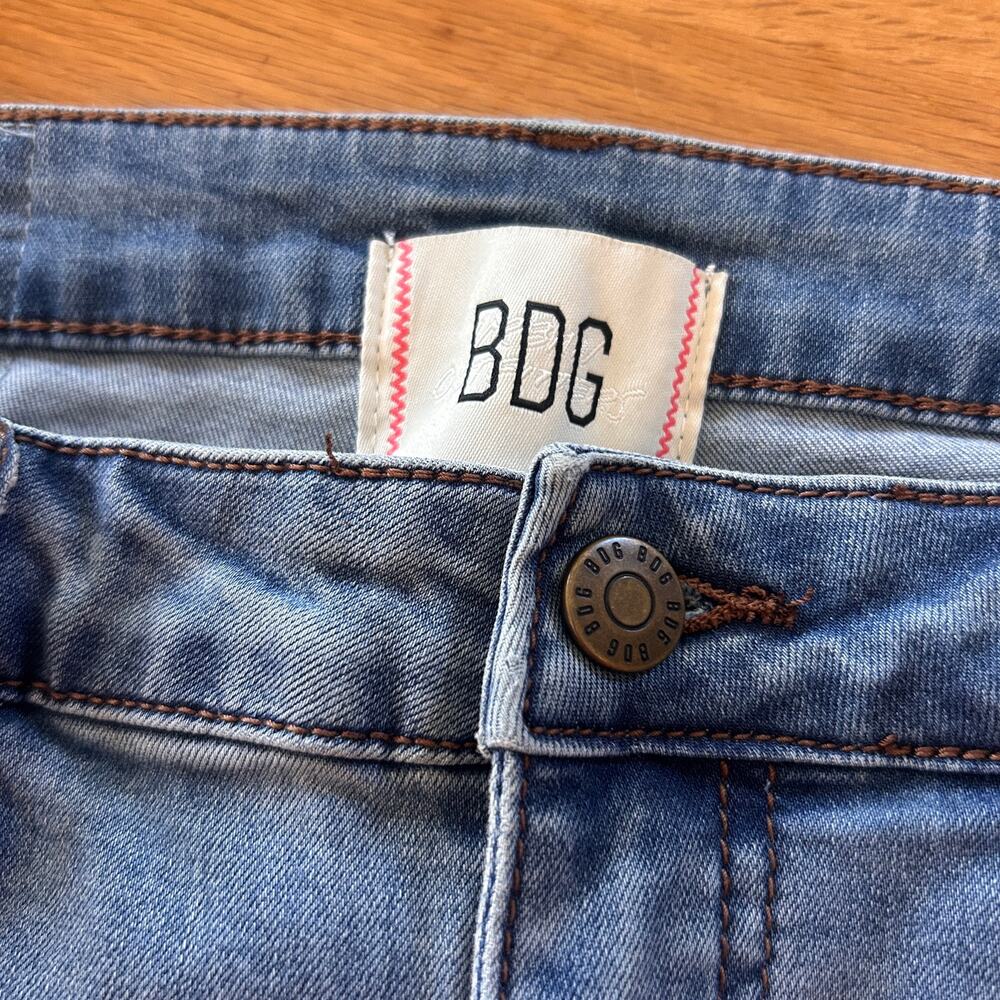 UO Vintage Patchwork Extreme Flare Y2K Jeans Light Blue Size 29 - Picture 8 of 14